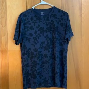 Mens Flower Pattern T-Shirt Short Sleeve Medium